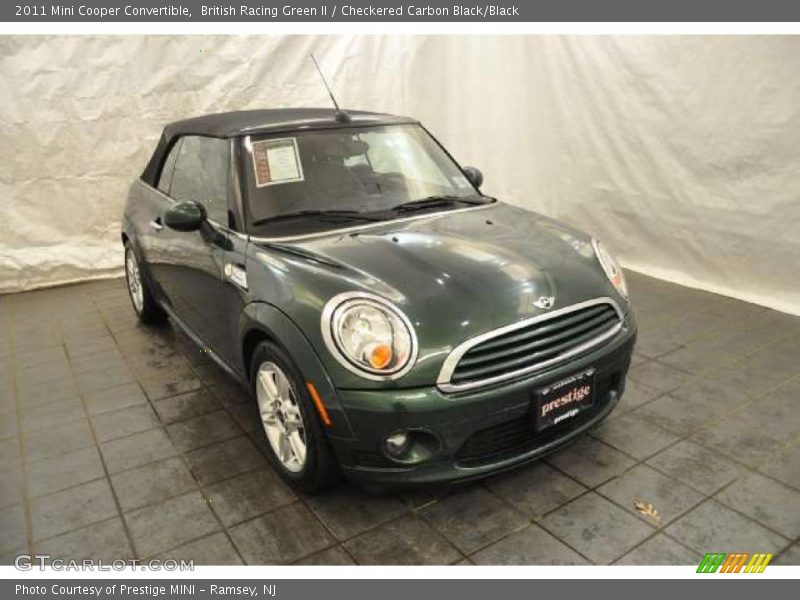 British Racing Green II / Checkered Carbon Black/Black 2011 Mini Cooper Convertible
