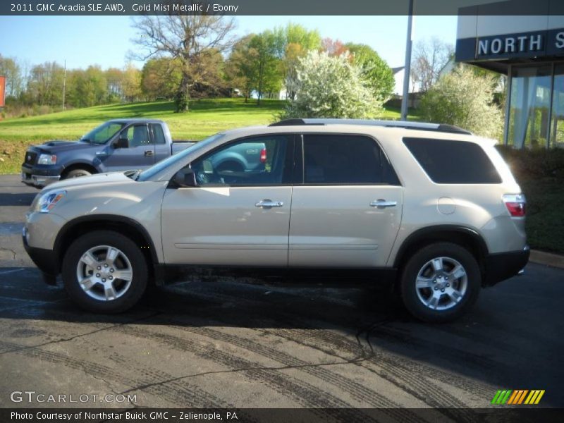 Gold Mist Metallic / Ebony 2011 GMC Acadia SLE AWD