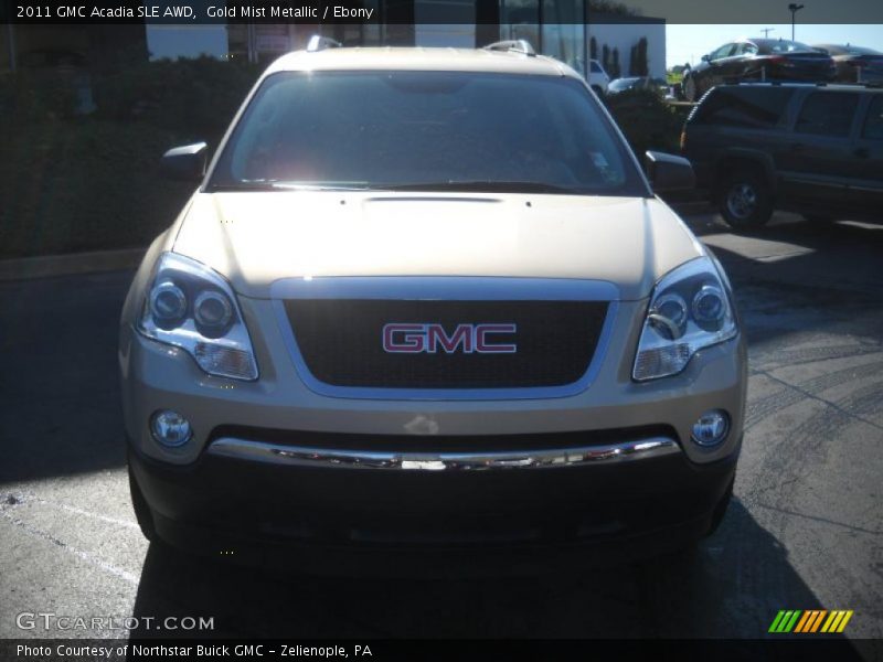 Gold Mist Metallic / Ebony 2011 GMC Acadia SLE AWD