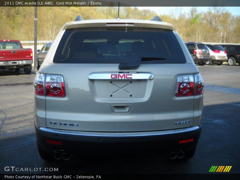 Gold Mist Metallic / Ebony 2011 GMC Acadia SLE AWD