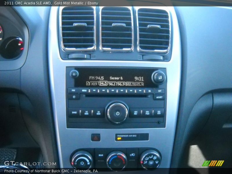 Gold Mist Metallic / Ebony 2011 GMC Acadia SLE AWD