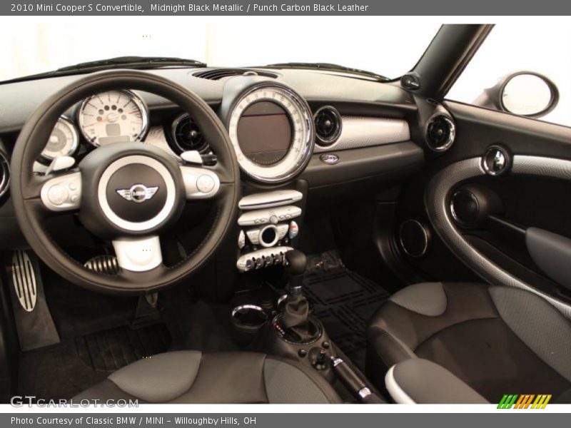 Midnight Black Metallic / Punch Carbon Black Leather 2010 Mini Cooper S Convertible
