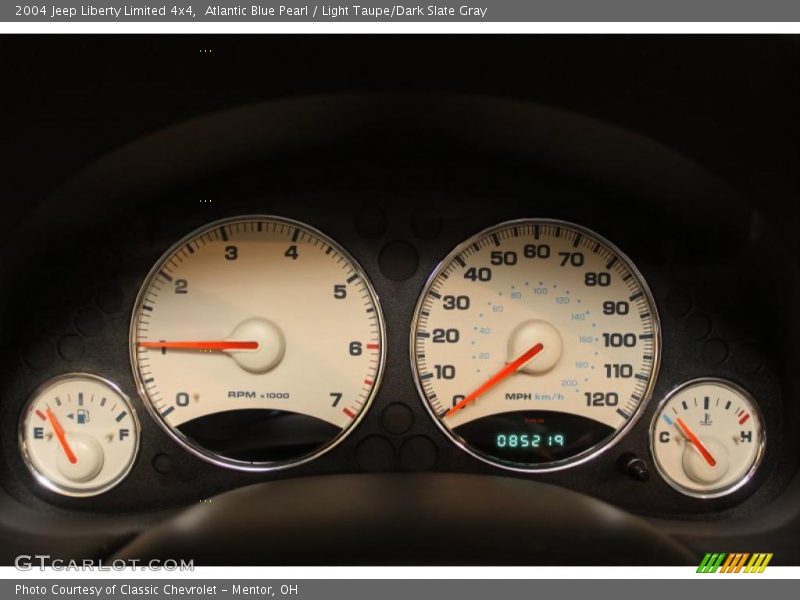 Atlantic Blue Pearl / Light Taupe/Dark Slate Gray 2004 Jeep Liberty Limited 4x4