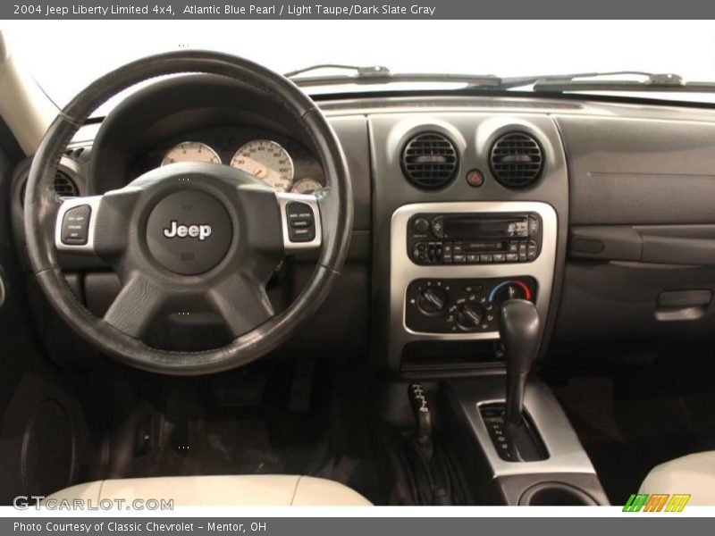 Atlantic Blue Pearl / Light Taupe/Dark Slate Gray 2004 Jeep Liberty Limited 4x4
