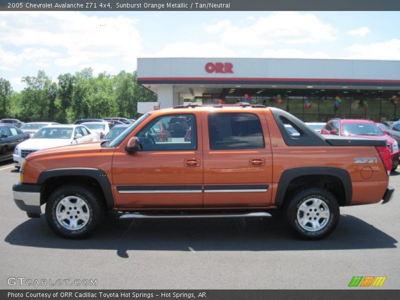 Sunburst Orange Metallic / Tan/Neutral 2005 Chevrolet Avalanche Z71 4x4