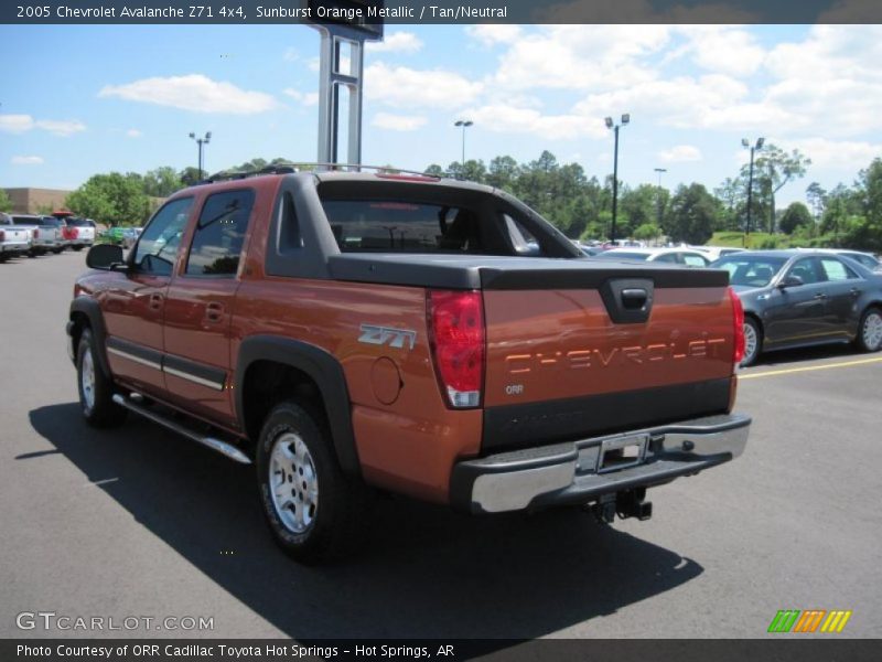 Sunburst Orange Metallic / Tan/Neutral 2005 Chevrolet Avalanche Z71 4x4