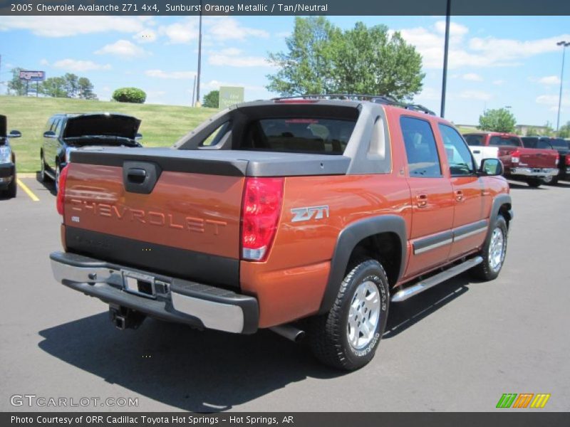 Sunburst Orange Metallic / Tan/Neutral 2005 Chevrolet Avalanche Z71 4x4