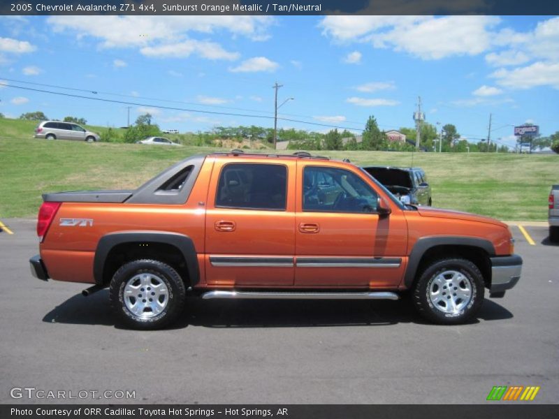Sunburst Orange Metallic / Tan/Neutral 2005 Chevrolet Avalanche Z71 4x4