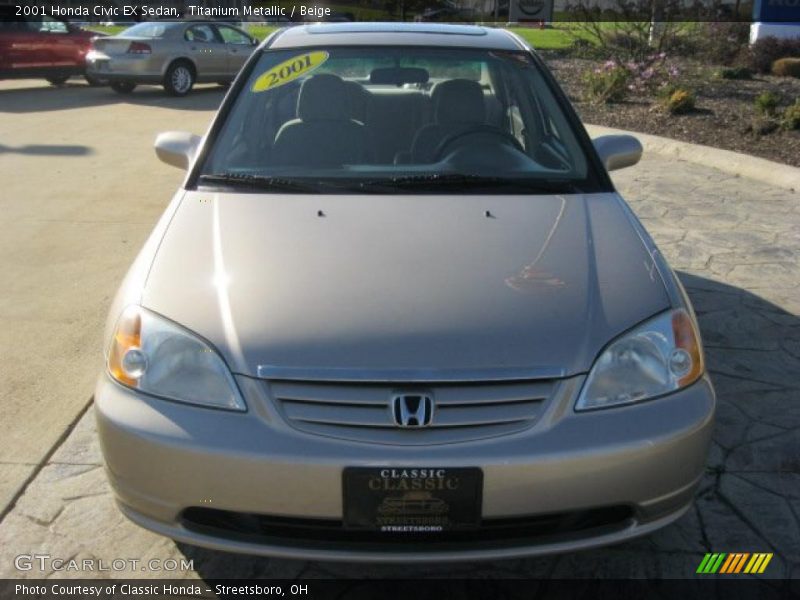 Titanium Metallic / Beige 2001 Honda Civic EX Sedan
