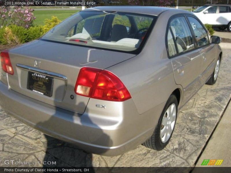 Titanium Metallic / Beige 2001 Honda Civic EX Sedan