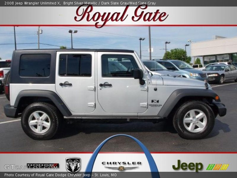 Bright Silver Metallic / Dark Slate Gray/Med Slate Gray 2008 Jeep Wrangler Unlimited X
