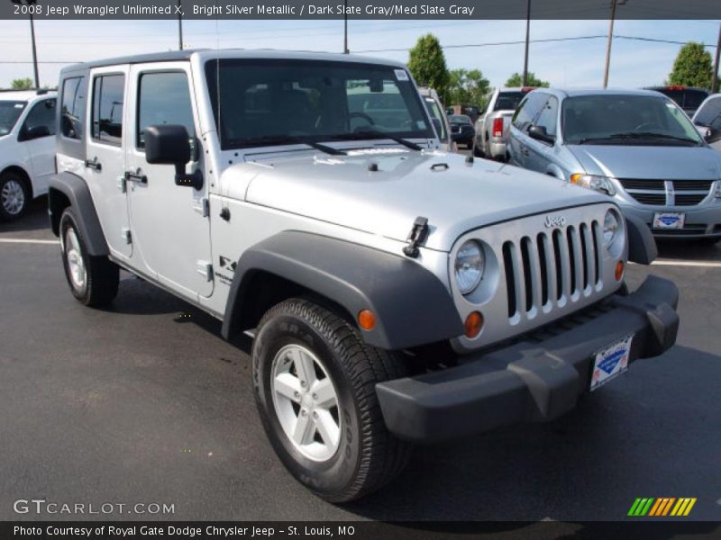 Bright Silver Metallic / Dark Slate Gray/Med Slate Gray 2008 Jeep Wrangler Unlimited X