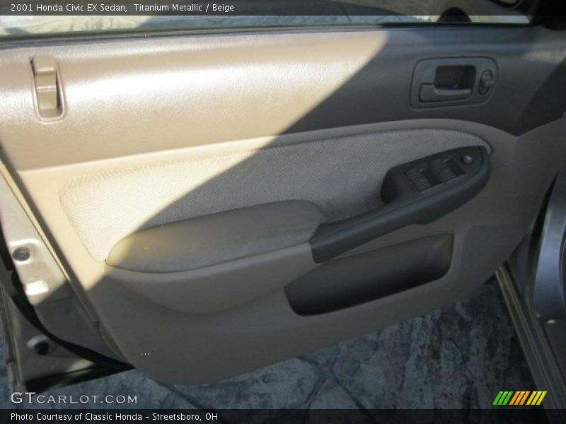 Titanium Metallic / Beige 2001 Honda Civic EX Sedan