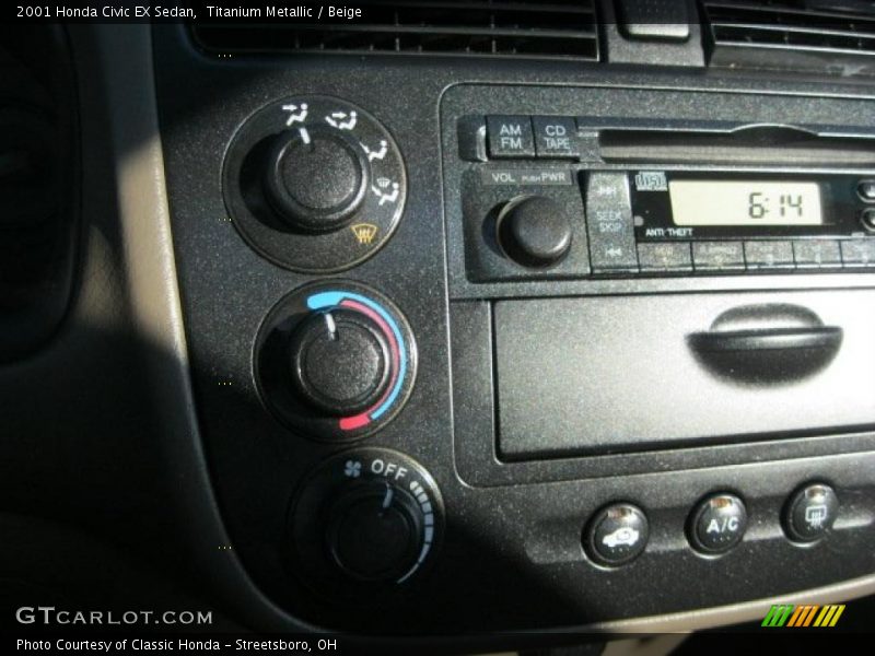 Titanium Metallic / Beige 2001 Honda Civic EX Sedan