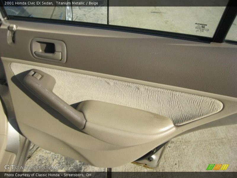 Titanium Metallic / Beige 2001 Honda Civic EX Sedan