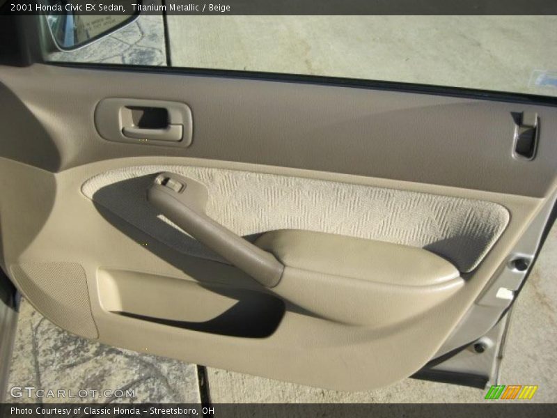 Titanium Metallic / Beige 2001 Honda Civic EX Sedan
