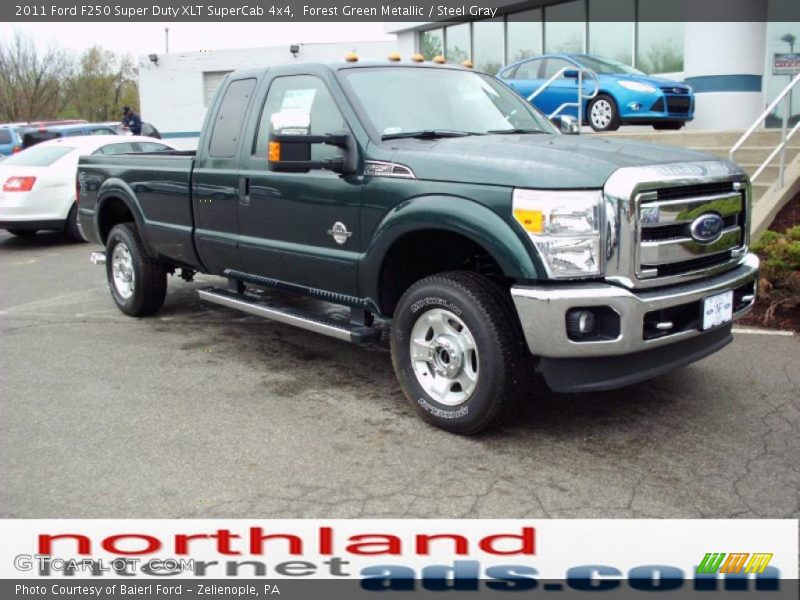 Forest Green Metallic / Steel Gray 2011 Ford F250 Super Duty XLT SuperCab 4x4