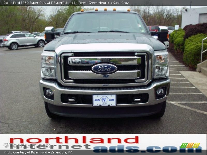 Forest Green Metallic / Steel Gray 2011 Ford F250 Super Duty XLT SuperCab 4x4