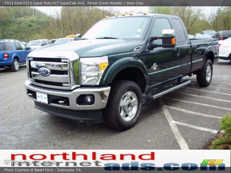 Forest Green Metallic / Steel Gray 2011 Ford F250 Super Duty XLT SuperCab 4x4