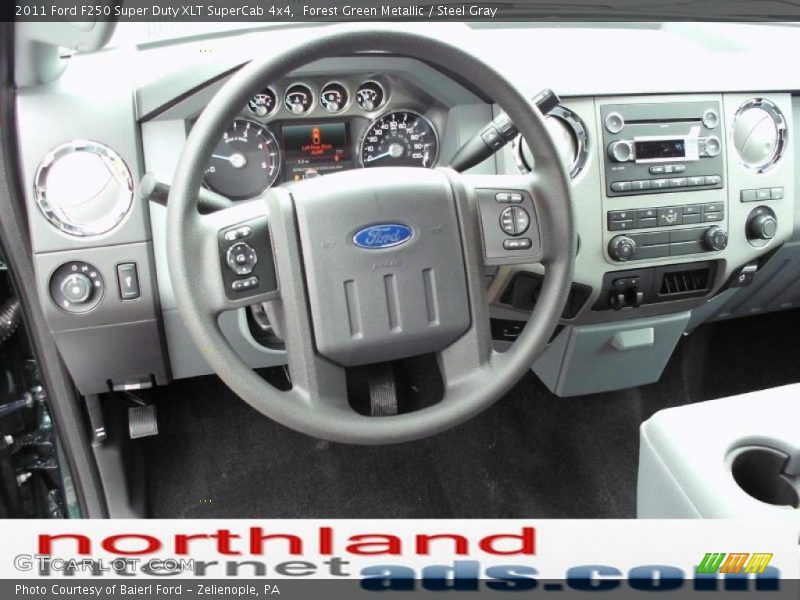 Forest Green Metallic / Steel Gray 2011 Ford F250 Super Duty XLT SuperCab 4x4