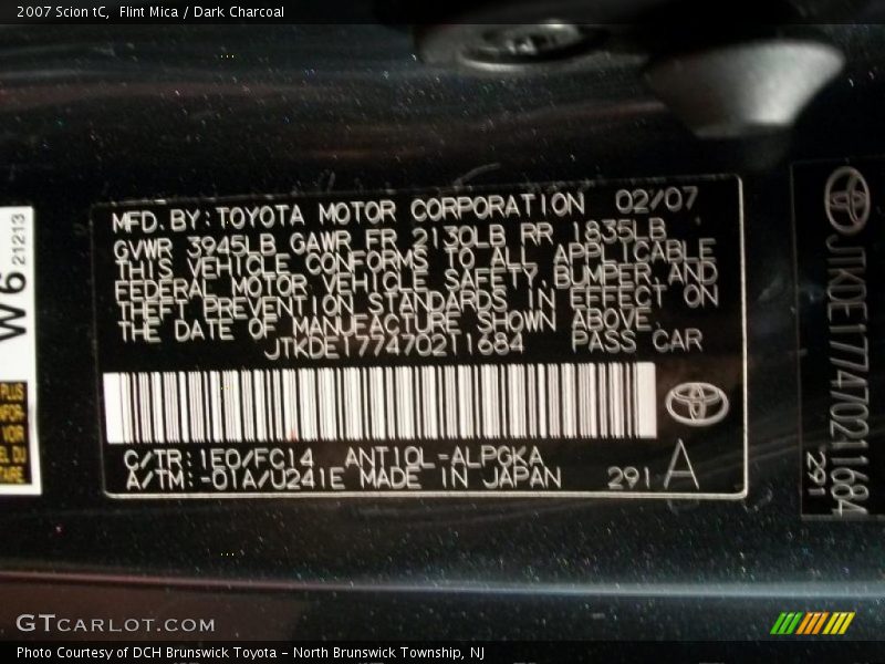 Flint Mica / Dark Charcoal 2007 Scion tC
