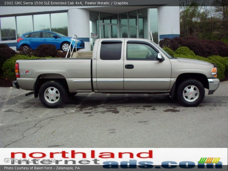 Pewter Metallic / Graphite 2002 GMC Sierra 1500 SLE Extended Cab 4x4