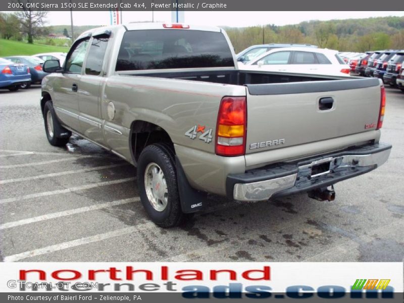 Pewter Metallic / Graphite 2002 GMC Sierra 1500 SLE Extended Cab 4x4
