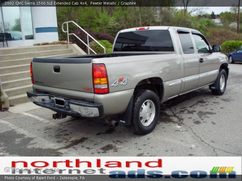 Pewter Metallic / Graphite 2002 GMC Sierra 1500 SLE Extended Cab 4x4