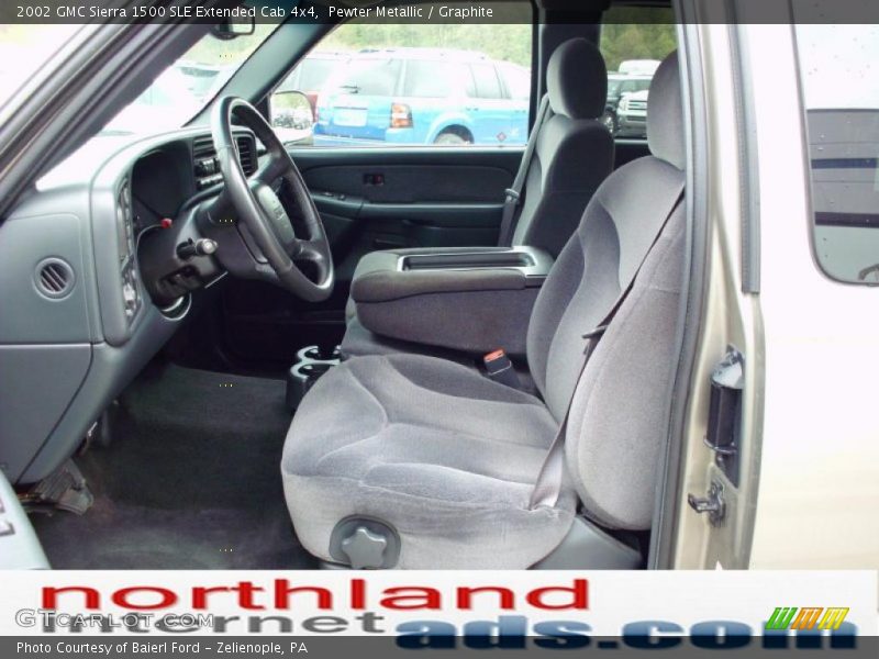 Pewter Metallic / Graphite 2002 GMC Sierra 1500 SLE Extended Cab 4x4