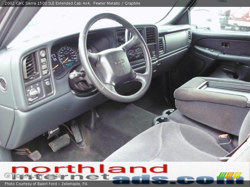 Pewter Metallic / Graphite 2002 GMC Sierra 1500 SLE Extended Cab 4x4