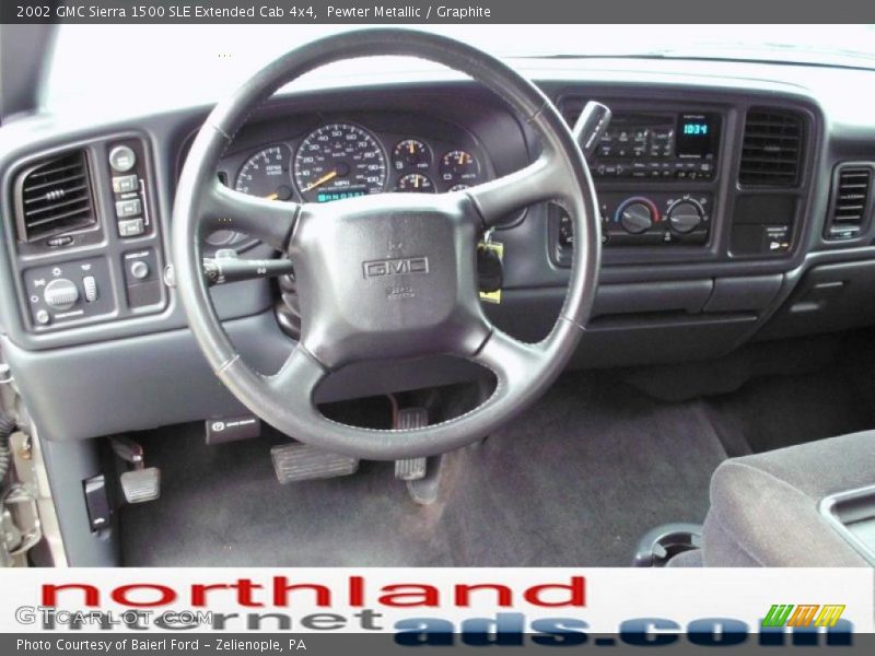 Pewter Metallic / Graphite 2002 GMC Sierra 1500 SLE Extended Cab 4x4