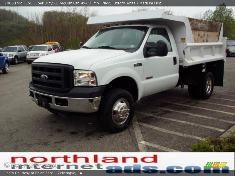 Oxford White / Medium Flint 2006 Ford F350 Super Duty XL Regular Cab 4x4 Dump Truck