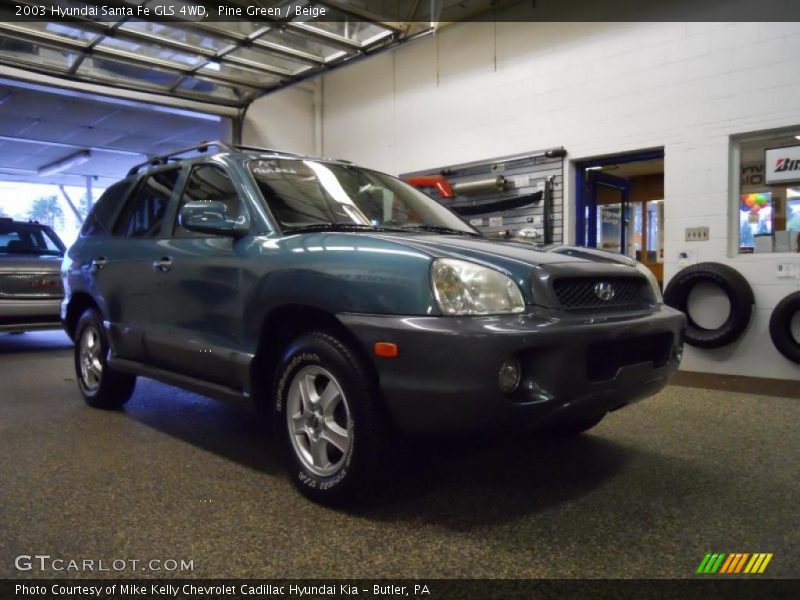 Pine Green / Beige 2003 Hyundai Santa Fe GLS 4WD