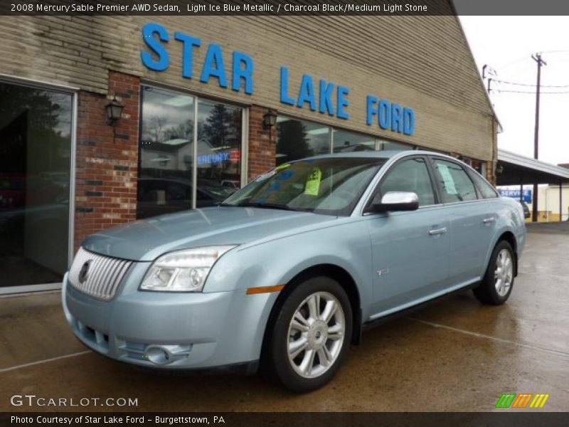 Light Ice Blue Metallic / Charcoal Black/Medium Light Stone 2008 Mercury Sable Premier AWD Sedan