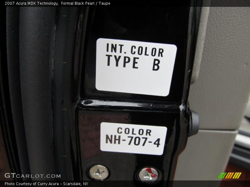 Formal Black Pearl / Taupe 2007 Acura MDX Technology