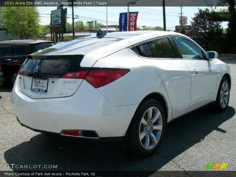 Aspen White Pearl / Taupe 2010 Acura ZDX AWD Advance