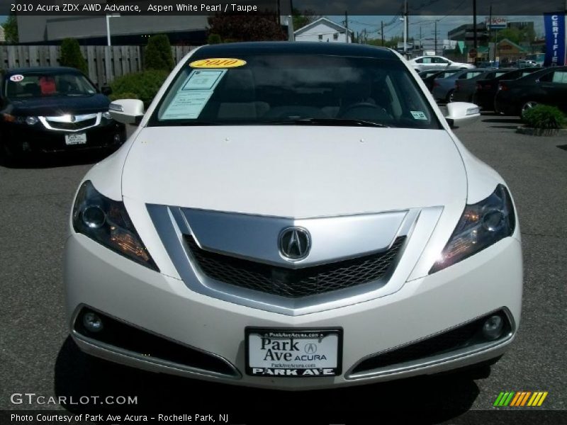 Aspen White Pearl / Taupe 2010 Acura ZDX AWD Advance