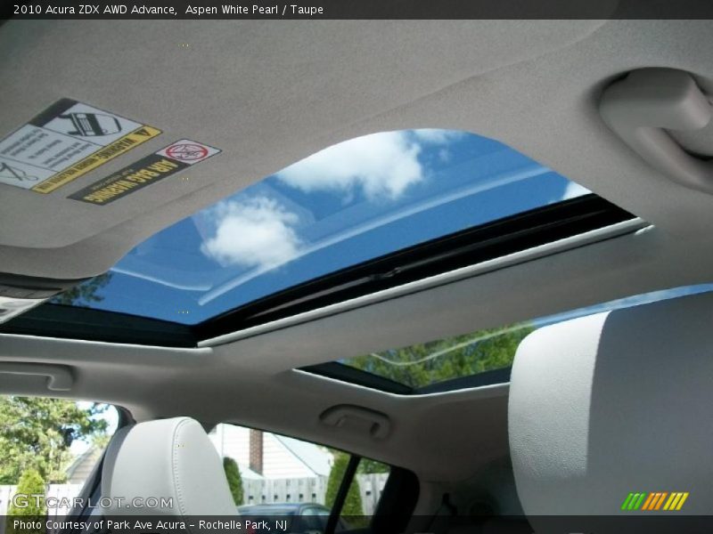 Aspen White Pearl / Taupe 2010 Acura ZDX AWD Advance