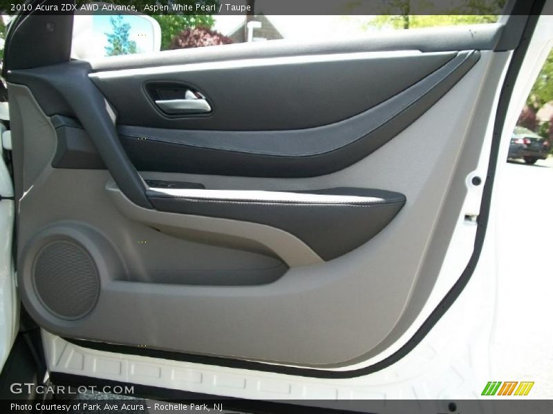 Aspen White Pearl / Taupe 2010 Acura ZDX AWD Advance