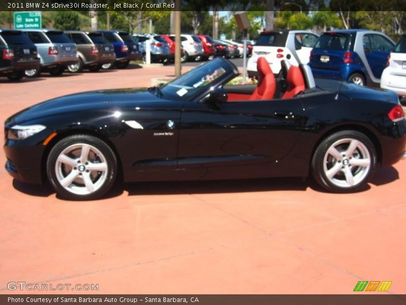Jet Black / Coral Red 2011 BMW Z4 sDrive30i Roadster