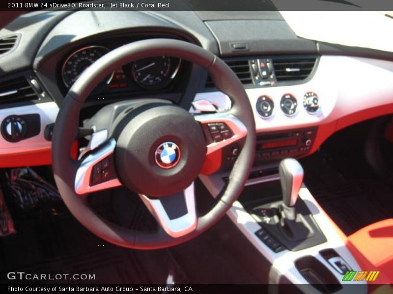 Jet Black / Coral Red 2011 BMW Z4 sDrive30i Roadster