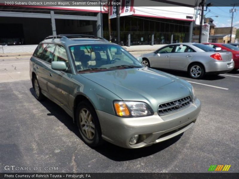 Seamist Green Pearl / Beige 2003 Subaru Outback Limited Wagon