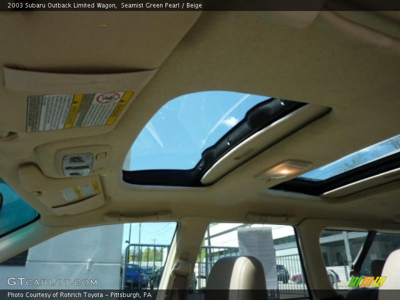 Seamist Green Pearl / Beige 2003 Subaru Outback Limited Wagon