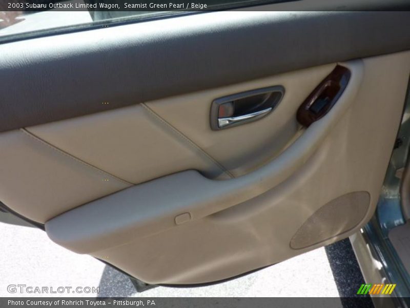 Seamist Green Pearl / Beige 2003 Subaru Outback Limited Wagon