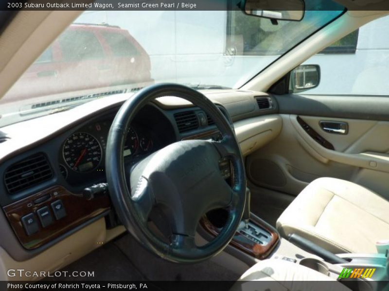Seamist Green Pearl / Beige 2003 Subaru Outback Limited Wagon
