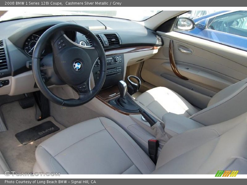 Cashmere Silver Metallic / Grey 2008 BMW 1 Series 128i Coupe
