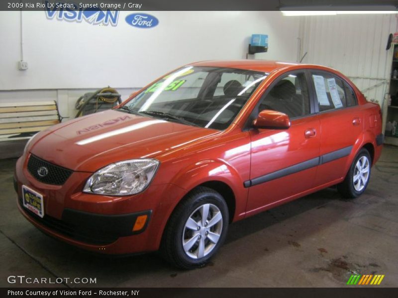Sunset Orange / Gray 2009 Kia Rio LX Sedan