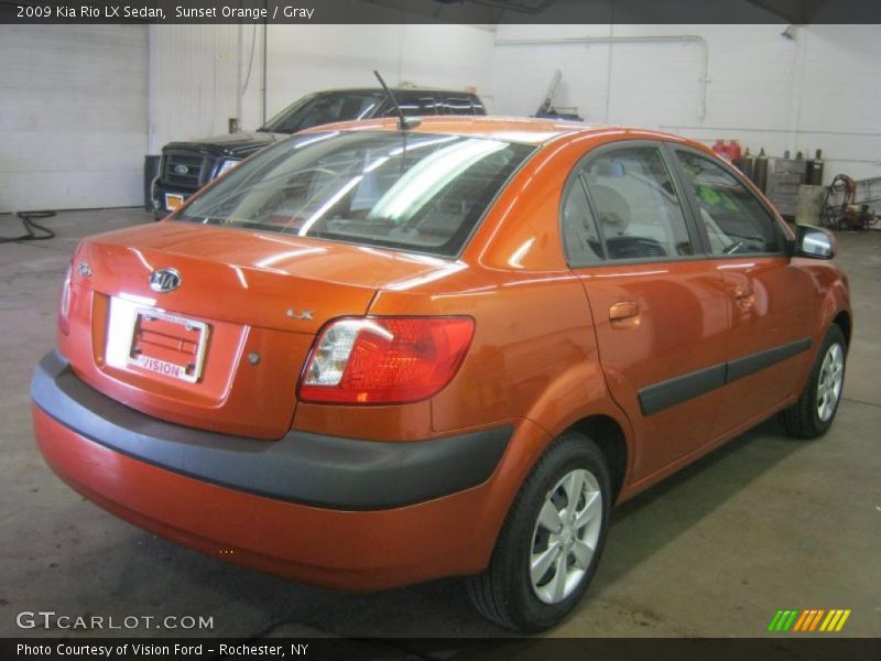 Sunset Orange / Gray 2009 Kia Rio LX Sedan