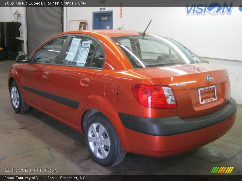 Sunset Orange / Gray 2009 Kia Rio LX Sedan