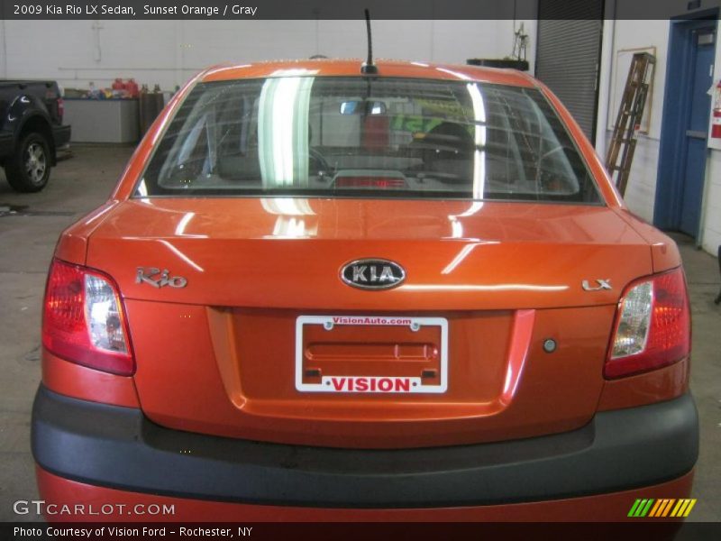 Sunset Orange / Gray 2009 Kia Rio LX Sedan